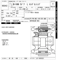 Honda N VAN лот № 95043 оценка 0  с аукциона в Японии 7
