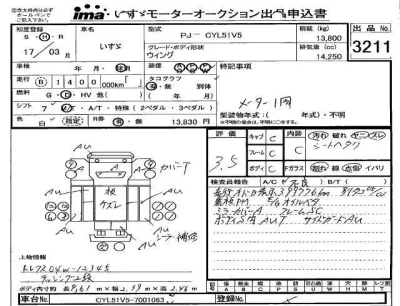 Isuzu TRUCK  с аукциона в Японии