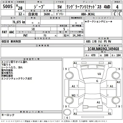 Chrysler JEEP WRANGLER  с аукциона в Японии