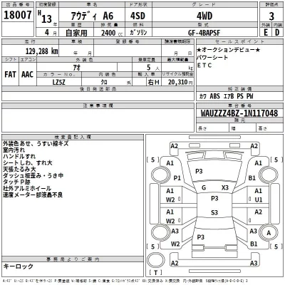 Audi A6  с аукциона в Японии
