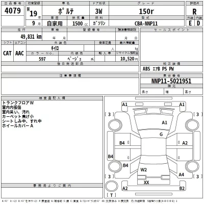 Toyota PORTE  с аукциона в Японии