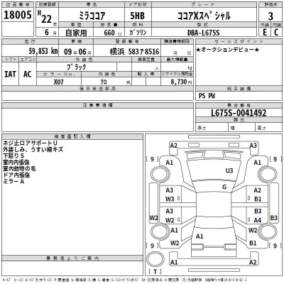 Daihatsu MIRA  с аукциона в Японии
