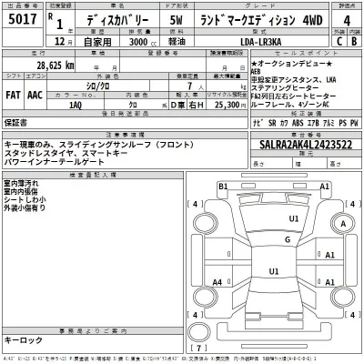 Rover DISCOVERY  с аукциона в Японии