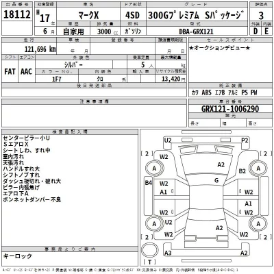 Toyota MARK X  с аукциона в Японии