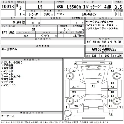 Lexus LS  с аукциона в Японии