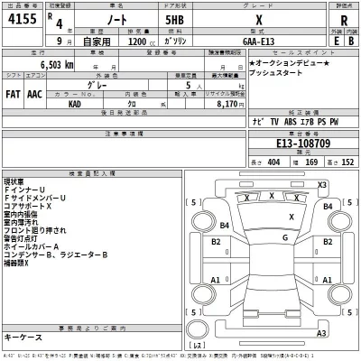 Nissan NOTE  с аукциона в Японии