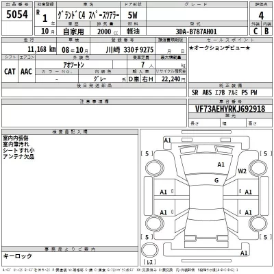 Citroen GRAND C4  с аукциона в Японии