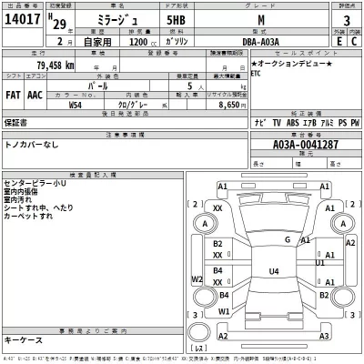 Mitsubishi MIRAGE  с аукциона в Японии