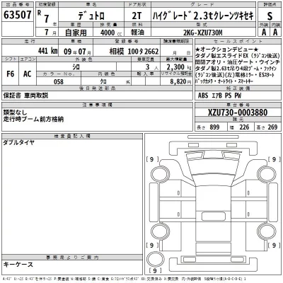 Hino DUTRO  с аукциона в Японии