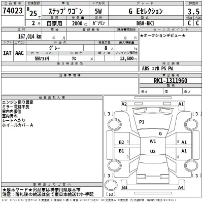 Honda STEP WAGON  с аукциона в Японии
