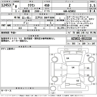 Toyota CROWN  с аукциона в Японии