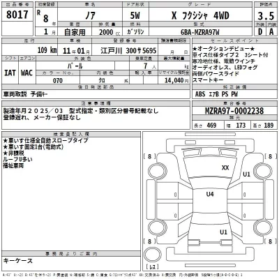 Toyota NOAH  с аукциона в Японии