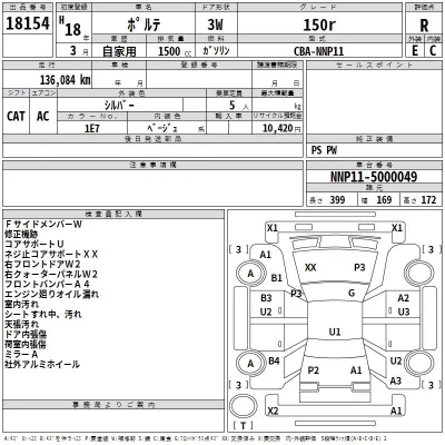 Toyota PORTE  с аукциона в Японии