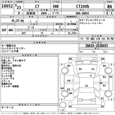 Lexus CT  с аукциона в Японии