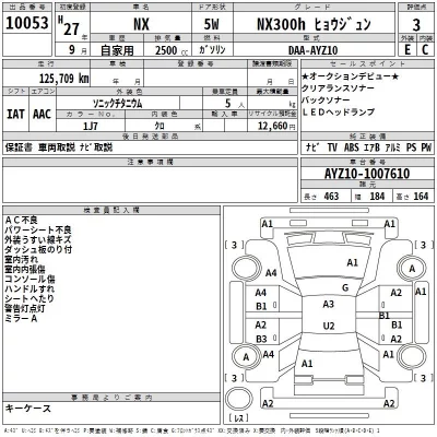 Lexus NX  с аукциона в Японии