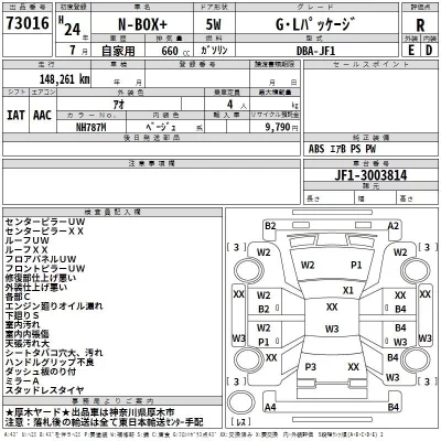 Honda N BOX PLUS  с аукциона в Японии