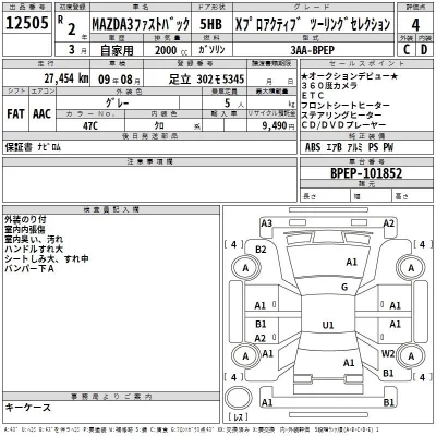 Mazda MAZDA3  с аукциона в Японии