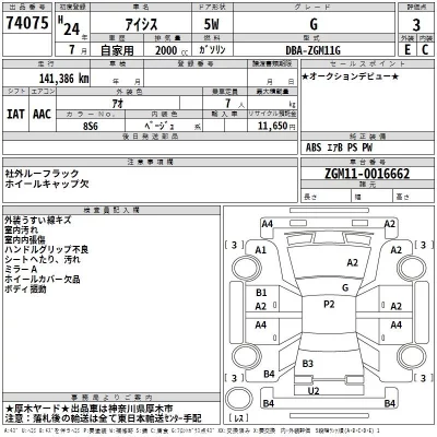 Toyota ISIS  с аукциона в Японии