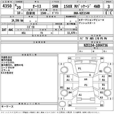 Toyota AURIS  с аукциона в Японии