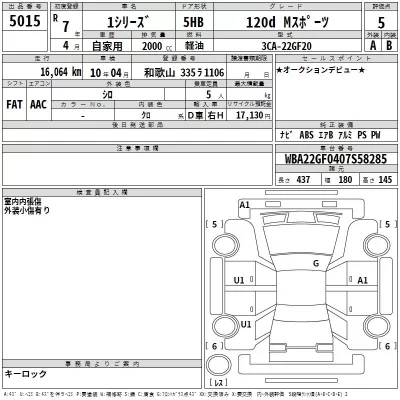 BMW 1-Series  с аукциона в Японии
