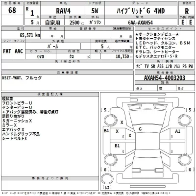 Toyota RAV4  с аукциона в Японии