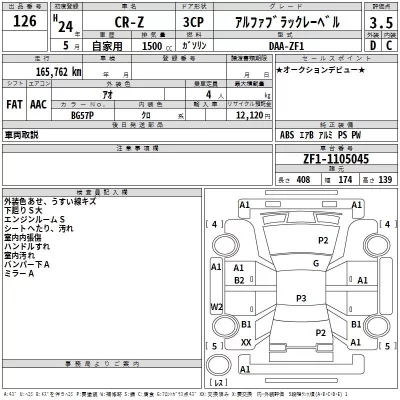 Honda CR-Z  с аукциона в Японии