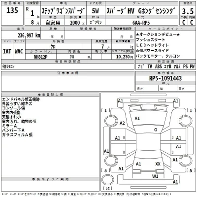 Honda STEP WAGON  с аукциона в Японии