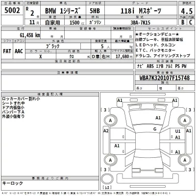BMW 1-Series  с аукциона в Японии
