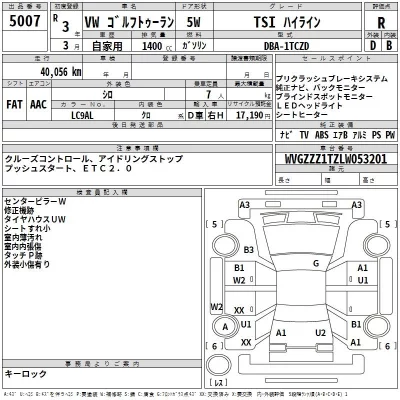 Volkswagen GOLF TOURAN  с аукциона в Японии