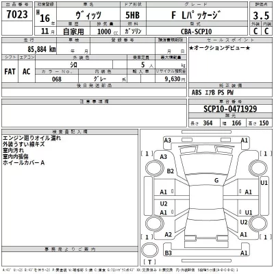Toyota VITZ  с аукциона в Японии