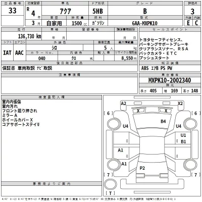 Toyota AQUA  с аукциона в Японии