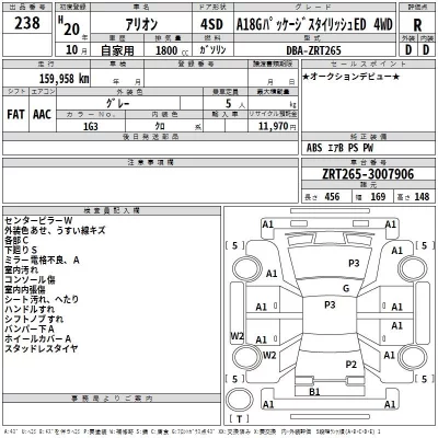 Toyota ALLION  с аукциона в Японии