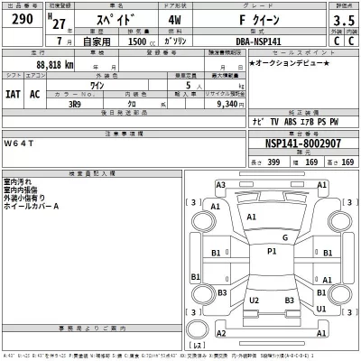 Toyota SPADE  с аукциона в Японии