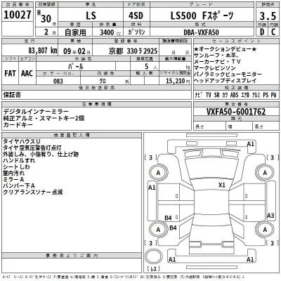 Lexus LS  с аукциона в Японии