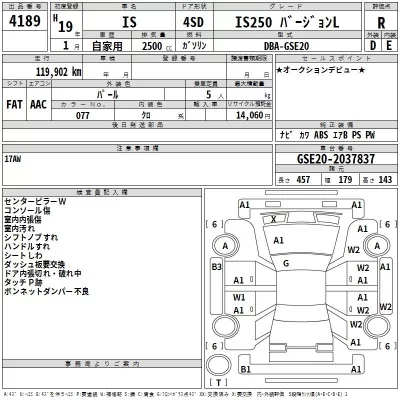 Lexus IS  с аукциона в Японии