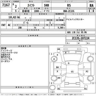Suzuki SWIFT  с аукциона в Японии
