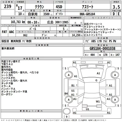 Toyota CROWN  с аукциона в Японии