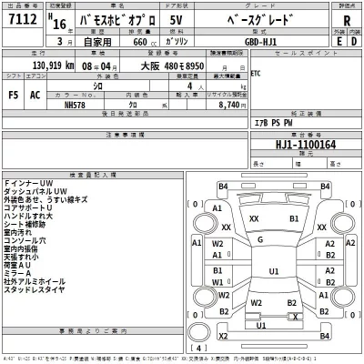 Honda VAMOS  с аукциона в Японии