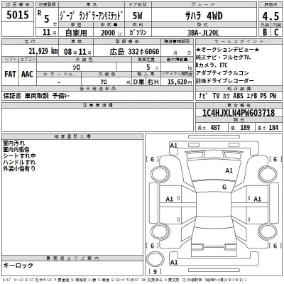 Chrysler JEEP WRANGLER  с аукциона в Японии