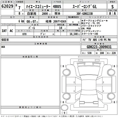 Toyota HIACE  с аукциона в Японии