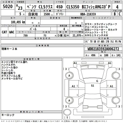 Mercedes-Benz CLS  с аукциона в Японии