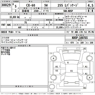 Mazda CX-60  с аукциона в Японии
