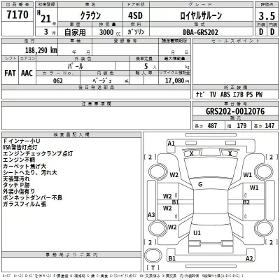 Toyota CROWN  с аукциона в Японии