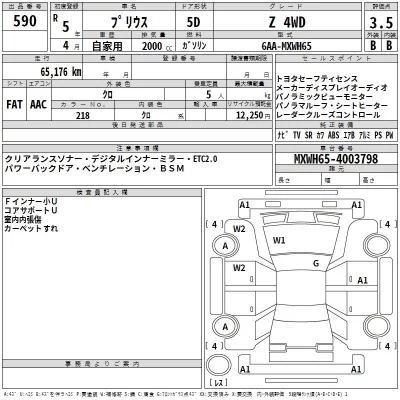 Toyota Prius  с аукциона в Японии