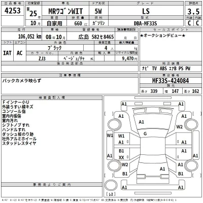 Suzuki MRWAGON  с аукциона в Японии