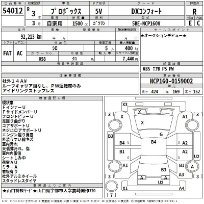 Toyota PROBOX  с аукциона в Японии