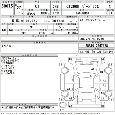 Lexus CT  с аукциона в Японии