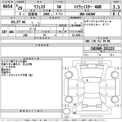 Nissan LAFESTA  с аукциона в Японии