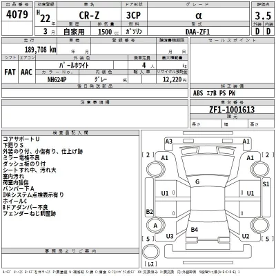 Honda CR-Z  с аукциона в Японии