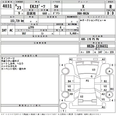 Mitsubishi EK SPORTS  с аукциона в Японии